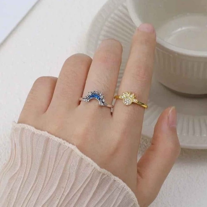 Celestial Dual-Tone Statement Ring Set