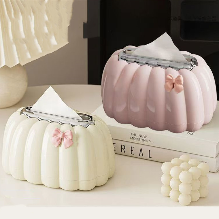 Pastel Pumpkin-Shaped Tissue Box Covers